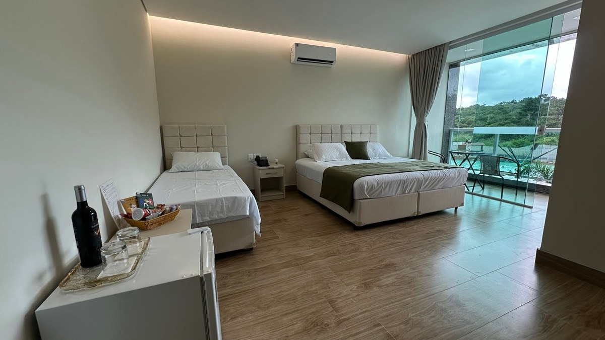 Apartamento com cama de casal e cama de solteiro